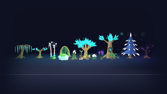 Low Poly Fantasy Pack x60 Crystal Tree Portal Rune preview 7