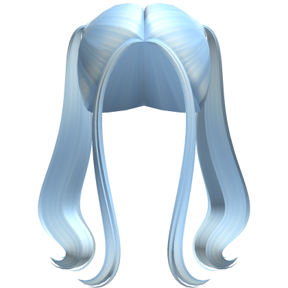 -',ৎ High Flowy Pigtails with Bangs in Blue
