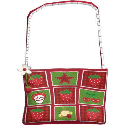Red green igari bag floral cute cottagecore apple