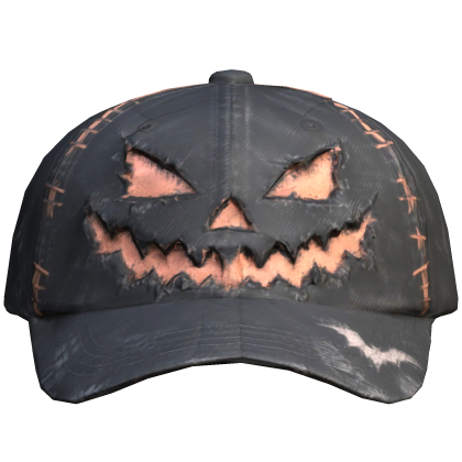Distressed Pumpkin Face Cap