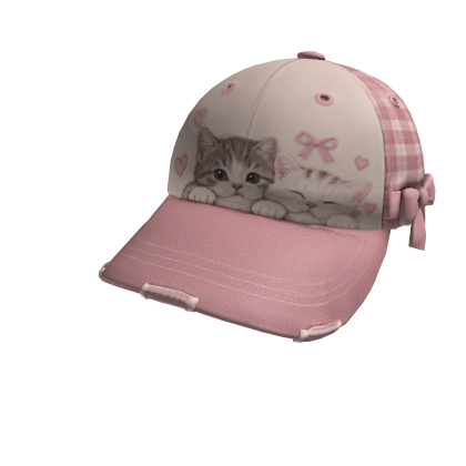 Cute Peeking Kitten Bow Cap