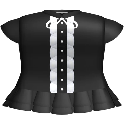♡ sweet ruffles dress in black & white ୧ Roblox item render