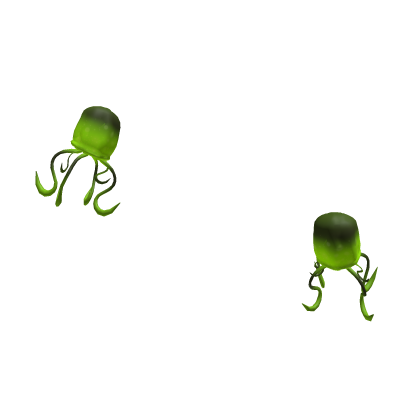 Glowing Green-Black Jellyfishes