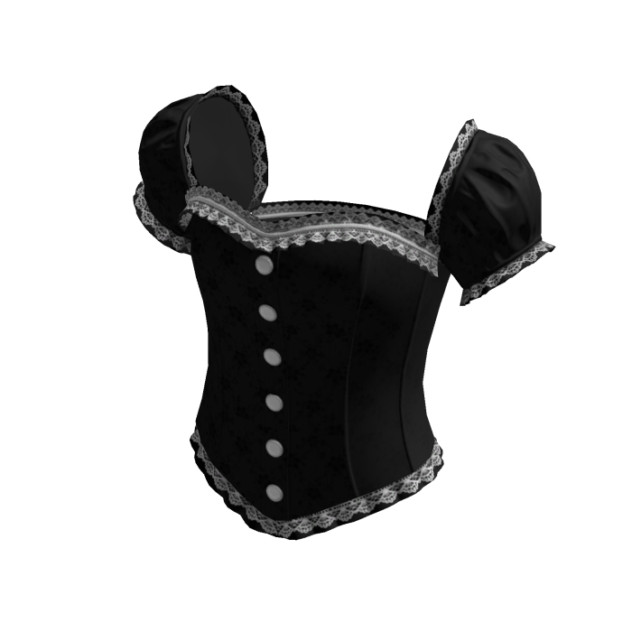 Vintage Button Corset Blouse (Black)