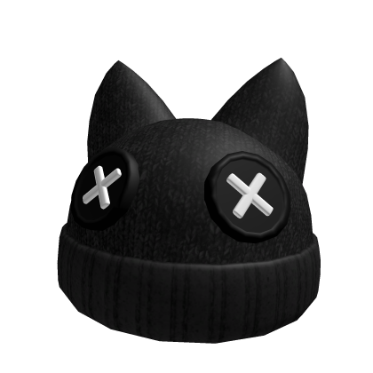 Black Wool Kitty Beanie Roblox item