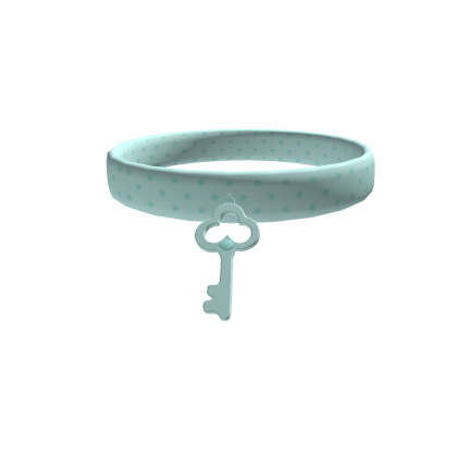 cute key mint polkadot choker necklace