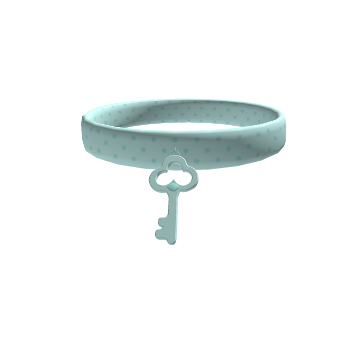 cute key mint polkadot choker necklace