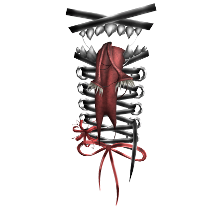 Black Red Creepycore Back Monster Stitches