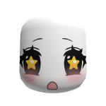 Cute Kawaii Blushing Star Chibi Face Mask White