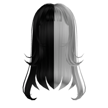 Black & White Long-Flowy Hair Roblox item