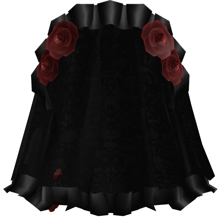 Black Victorian Gothic Veil w Red Roses