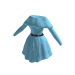 ♾️ Baby blue Off shoulder knit pleated dress