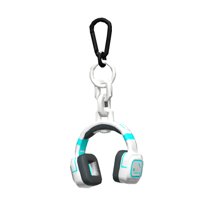 White Headphones Keychain