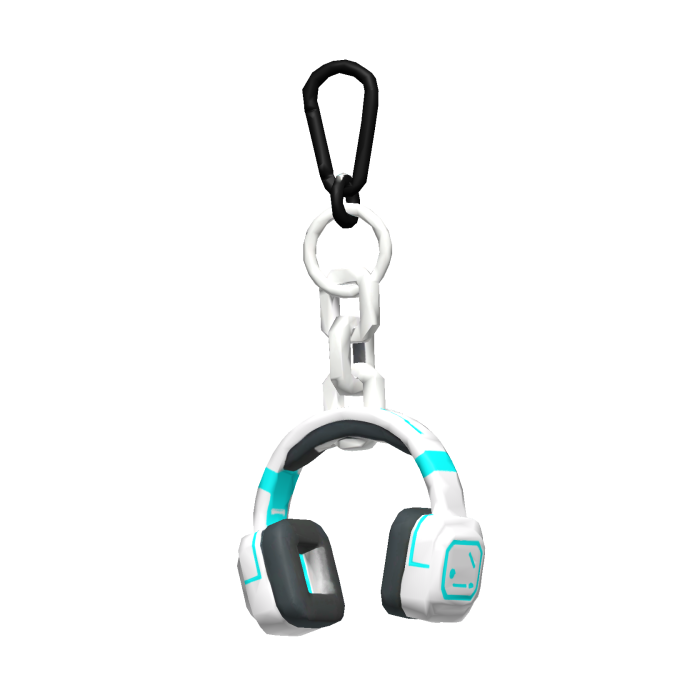 White Headphones Keychain
