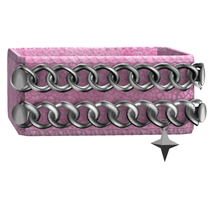1.0 Pink Y2K Arm Band Bracelet w Chain & Star 