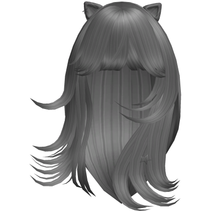 Wispy Flowy Cat Ears Hair (Gray)
