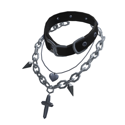 Punk Goth Choker & Necklace Silver