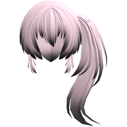 fluffy moe anime long side pony pink black