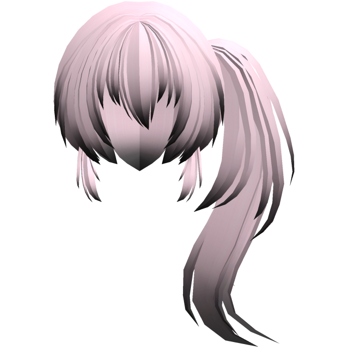 fluffy moe anime long side pony pink black