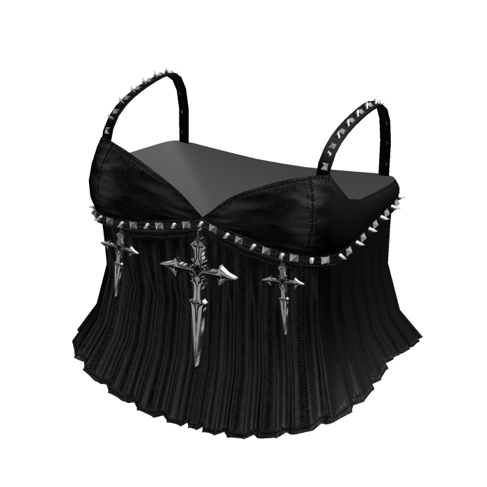 Gothic Emo Studded Cross Dagger Dress Black