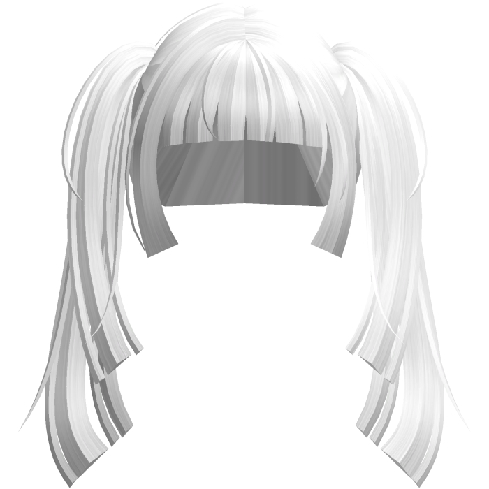 blunt cute shiny white pigtails hime bangs