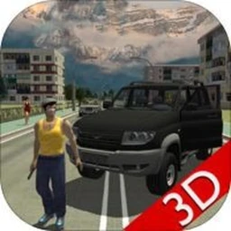 real city russian car driver 3d icon