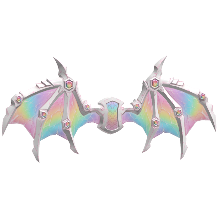Rainbow Pastel Ice Wyrm's Wings Recolor