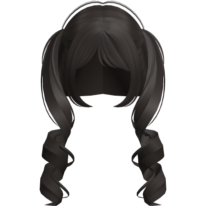 sweet dark brown swirly pigtails Roblox item