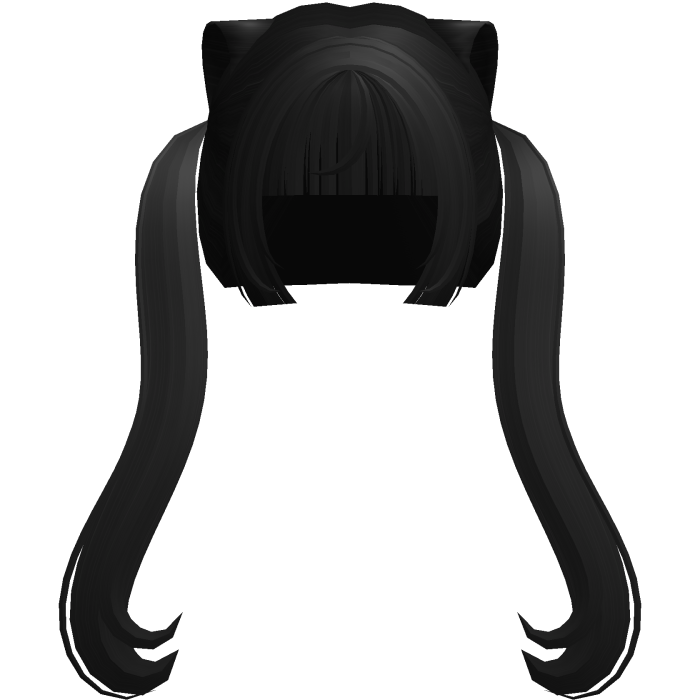 ♡ ⸝⸝՞ ⩊ ꒰‿‿ : long pigtails nekopara in black