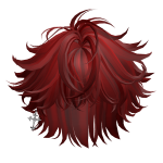 Goth Red Messy Hair w/ Cross Earring 