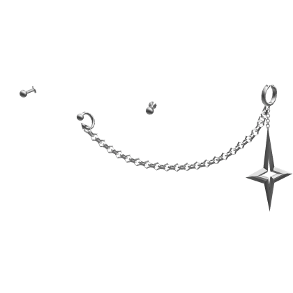 Chibi Doll Silver Lip to Ear Chain