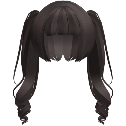 moe neat jirai curly ponytails w bangs brown
