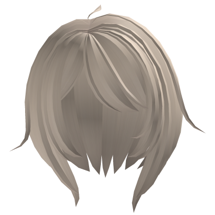 cute messy short hair with long bangs in blonde Roblox item