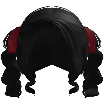 ♡ (Free) Valentines Day Black Pigtails w/ Bows thumbnail