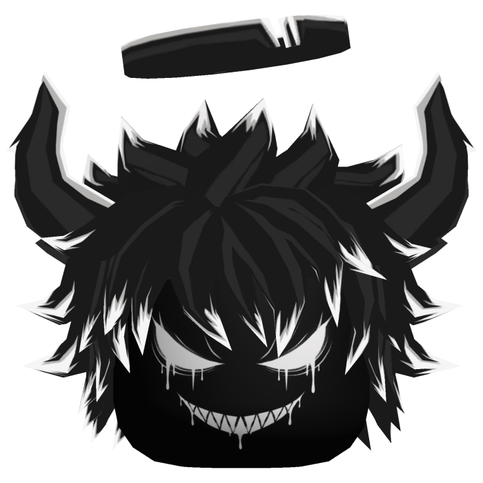 Black Spiky Emo Demon Hair Horns Halo Evil Boy