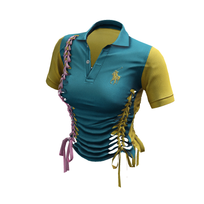 Braided Cutout Polo Shirt (Arcade)
