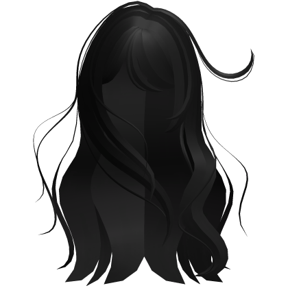 ♡ windy anime girl messy long hair (black)