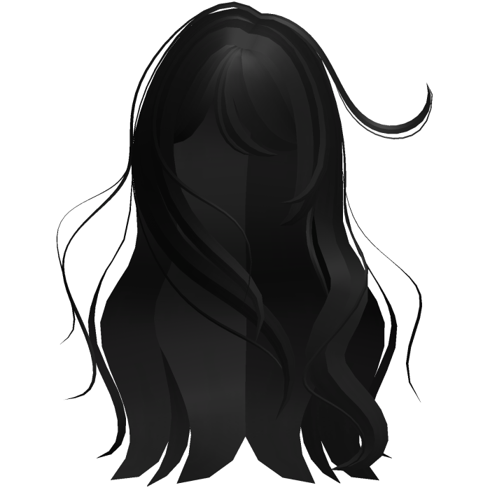 ♡ windy anime girl messy long hair (black)