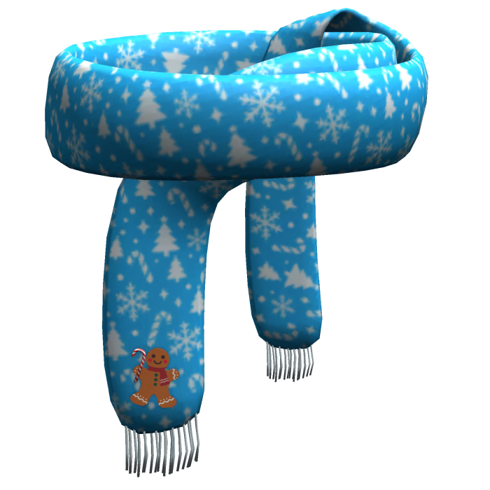 blue cozy christmas scarf
