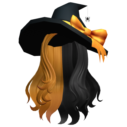 Halloween Long Wavy Witch Hair Black Pumpkin Roblox item