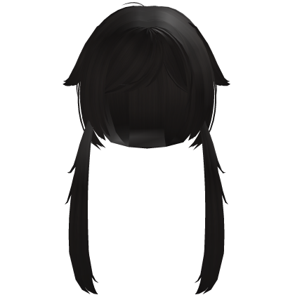 fluffy low jirai pigtails in dark brown