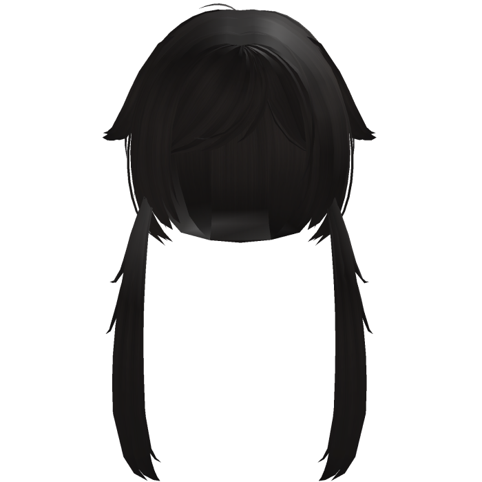 fluffy low jirai pigtails in dark brown