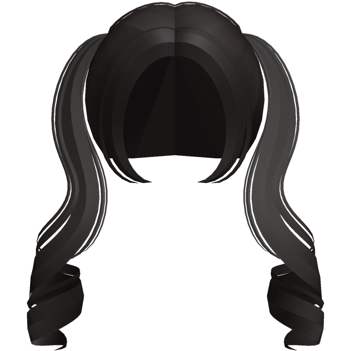 ♡ kawaii long deep brown curly pigtails