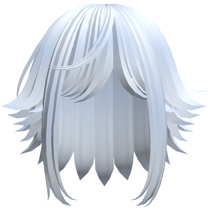kawaii messy short hair with tufts in blue