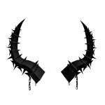 Black horns in a white dot