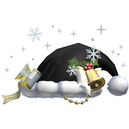Dark Festive Christmas Santa Hat in Black