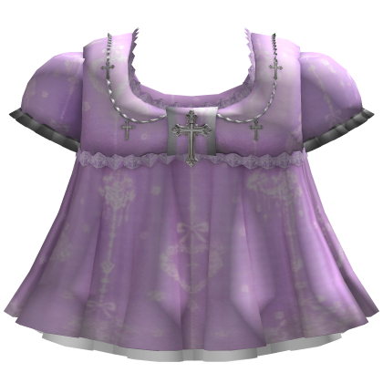 Purple Babydoll Dress with Jesus Cross Details