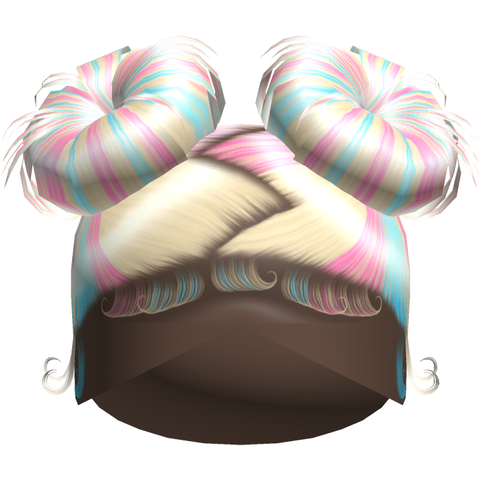 Doll Zig-Zag Part Double Buns (Cotton Candy)