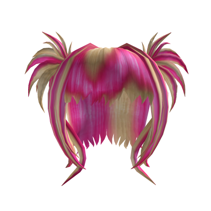 Blonde and Pink Scene Spiky Pigtails Hair Roblox item