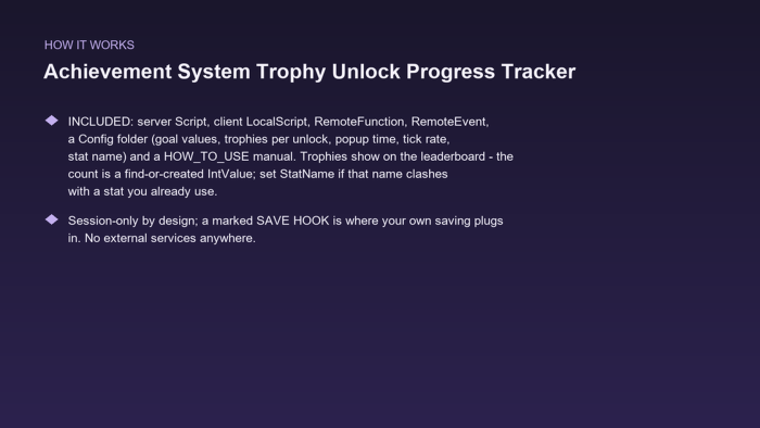 Achievement System Trophy Unlock Progress Tracker preview 3